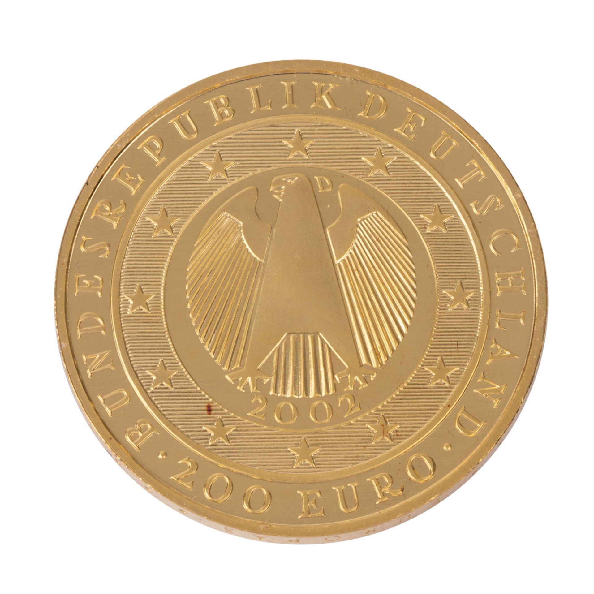 BRD/GOLD - 200 Euro 1 oz GOLD fein, Währungsunion 2002/D - Bild 2 aus 3