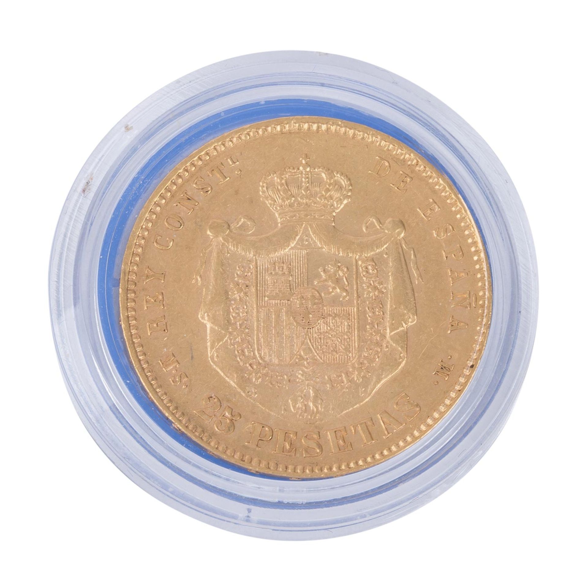 Spanien /GOLD - Alfonso XII. 25 Pesetas 1880-M - Image 2 of 3