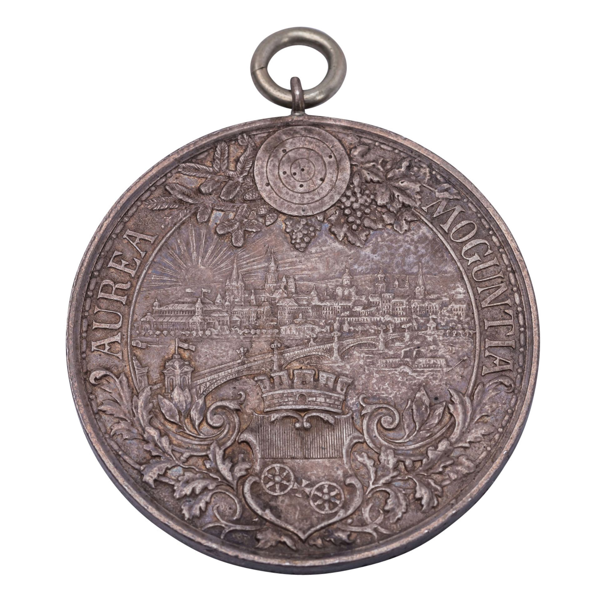 Stadt Mainz - Tragbare Silbermedaille 1894, Auf das 11. Deutsche Bundesschiessen, - Bild 2 aus 2