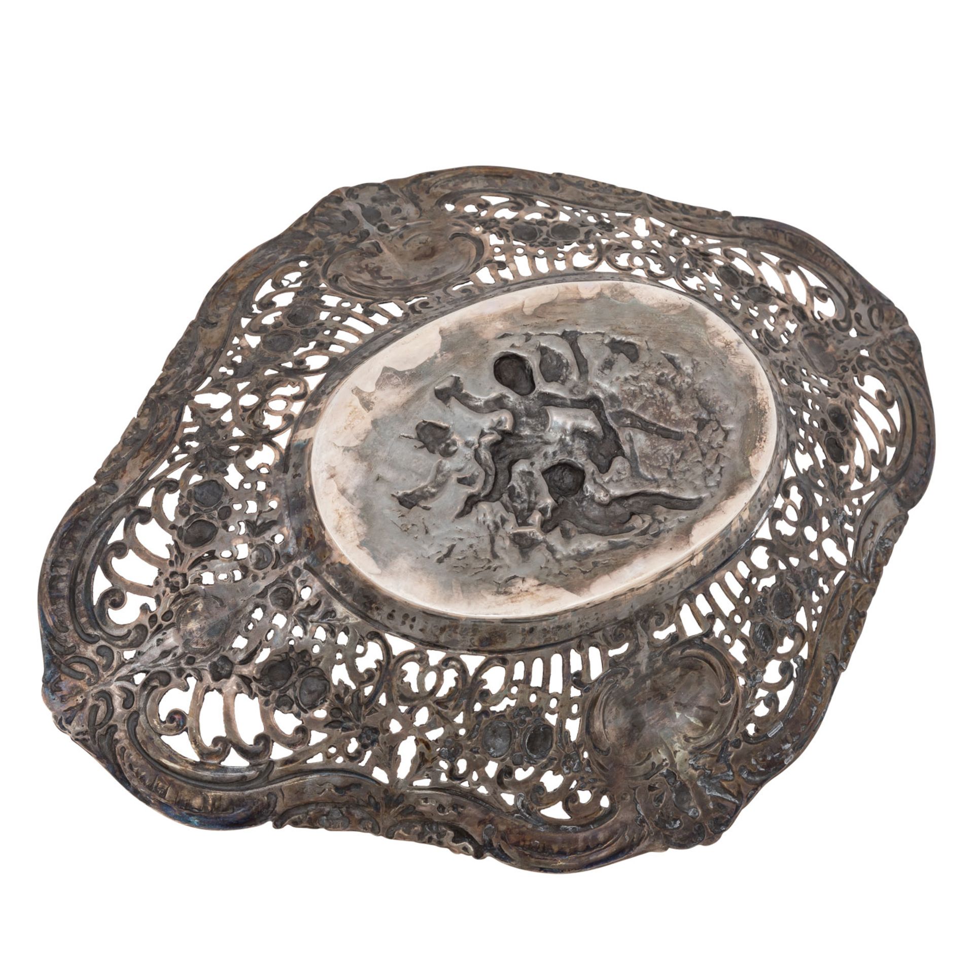 GROßE KORBSCHALE, 800 Silber, Nach 1886, - Bild 3 aus 4