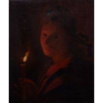MALER DES XIX JAHRHUNDERTS "Porträt einer Dame im Kerzenschein"