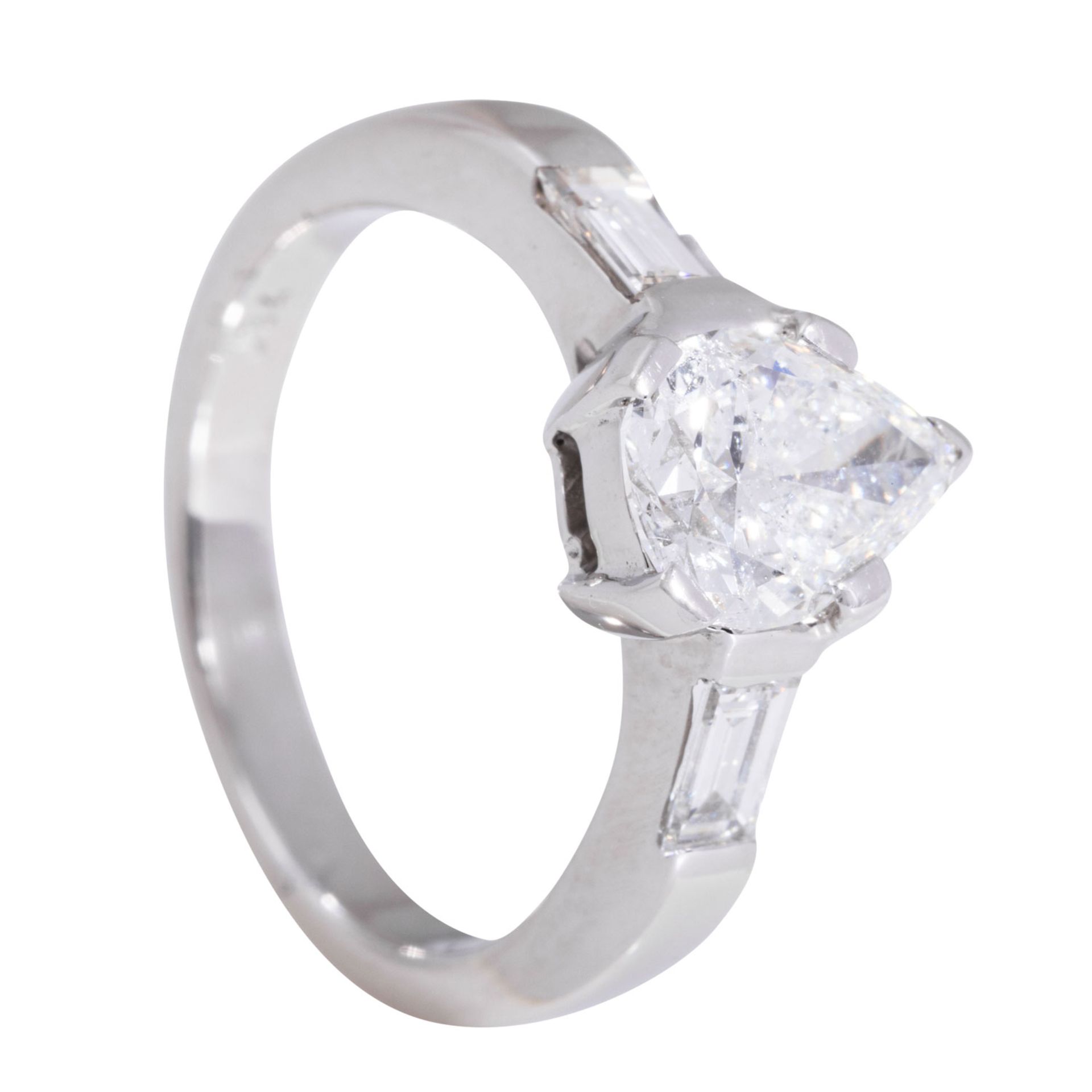 Ring mit Diamanttropfen ca. 1,4 ct, - Bild 4 aus 4