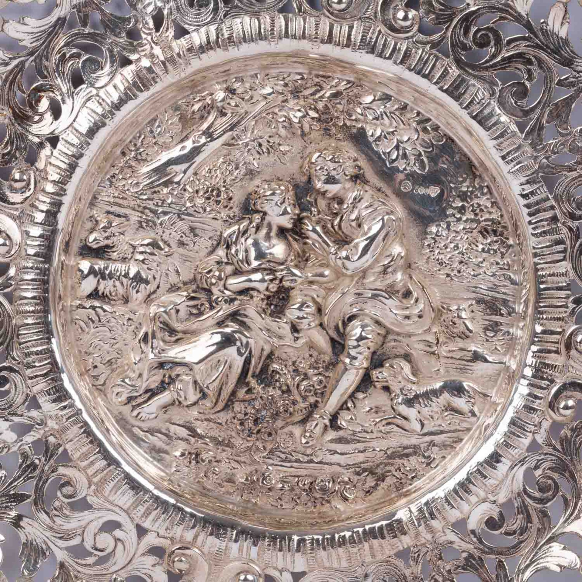 HANAU, (WOHL) GEORG RÜTTINGER, Große Korbschale, 800 Silber, 20. Jh., - Bild 2 aus 6