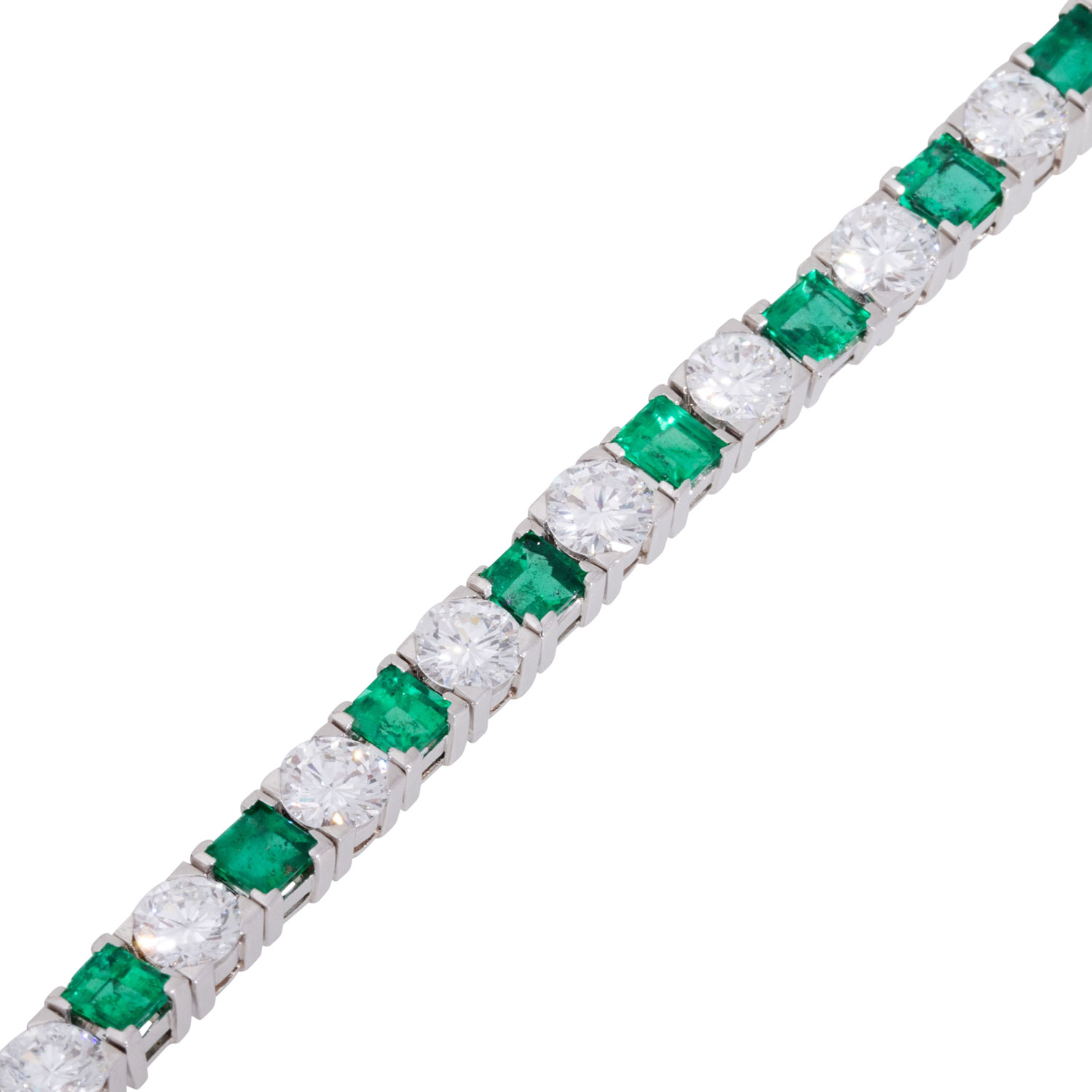 Armband mit 20 Smaragdcarrés von zus. ca. 5ct, - Bild 4 aus 6