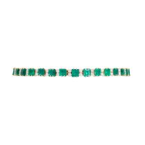 Armband mit Smaragdcarrés von zus. ca. 6,6ct,