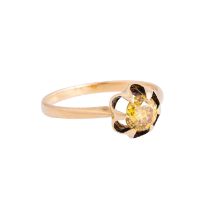 Ring mit gelbem Altschliffdiamant ca. 0,50 ct,