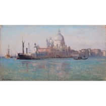 CALAME, ARTHUR (1843-1919) "Blick auf die Punta della Dogana und die Kirche S. Maria della Salute"