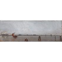 VON LÖFFTZ, LUDWIG (1845-1910) "Blick auf die Lagune von Venedig mit der Insel Murano im Hintergrund