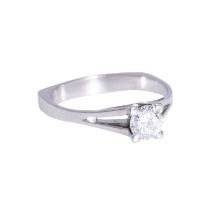 Solitärring mit Brillant von ca. 0,6 ct,