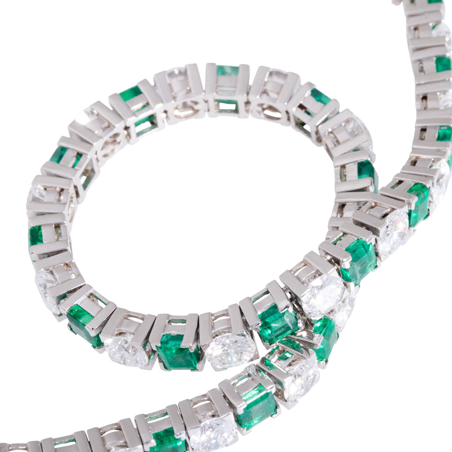Armband mit 20 Smaragdcarrés von zus. ca. 5ct, - Bild 5 aus 6