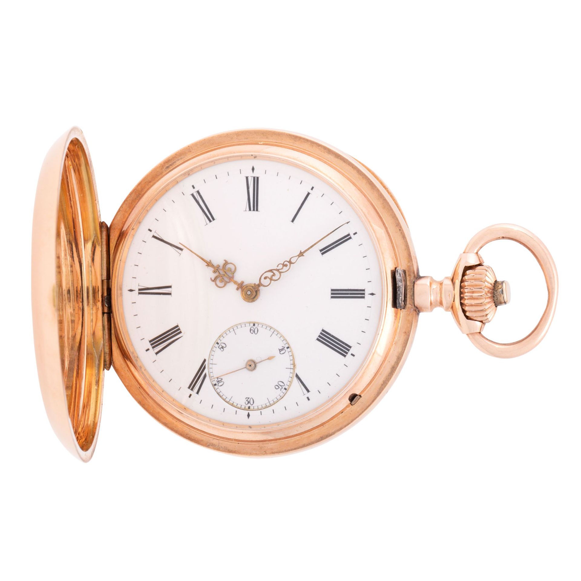 IWC 14K Roségold Savonette Taschenuhr ca. 1893. 