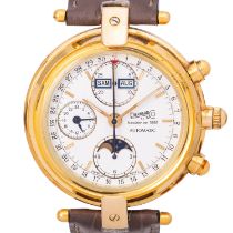 EBERHARD & Co. "Edition Hommage Abraham Louis Perrelet" Herren Chronograph. Full Set 1990.