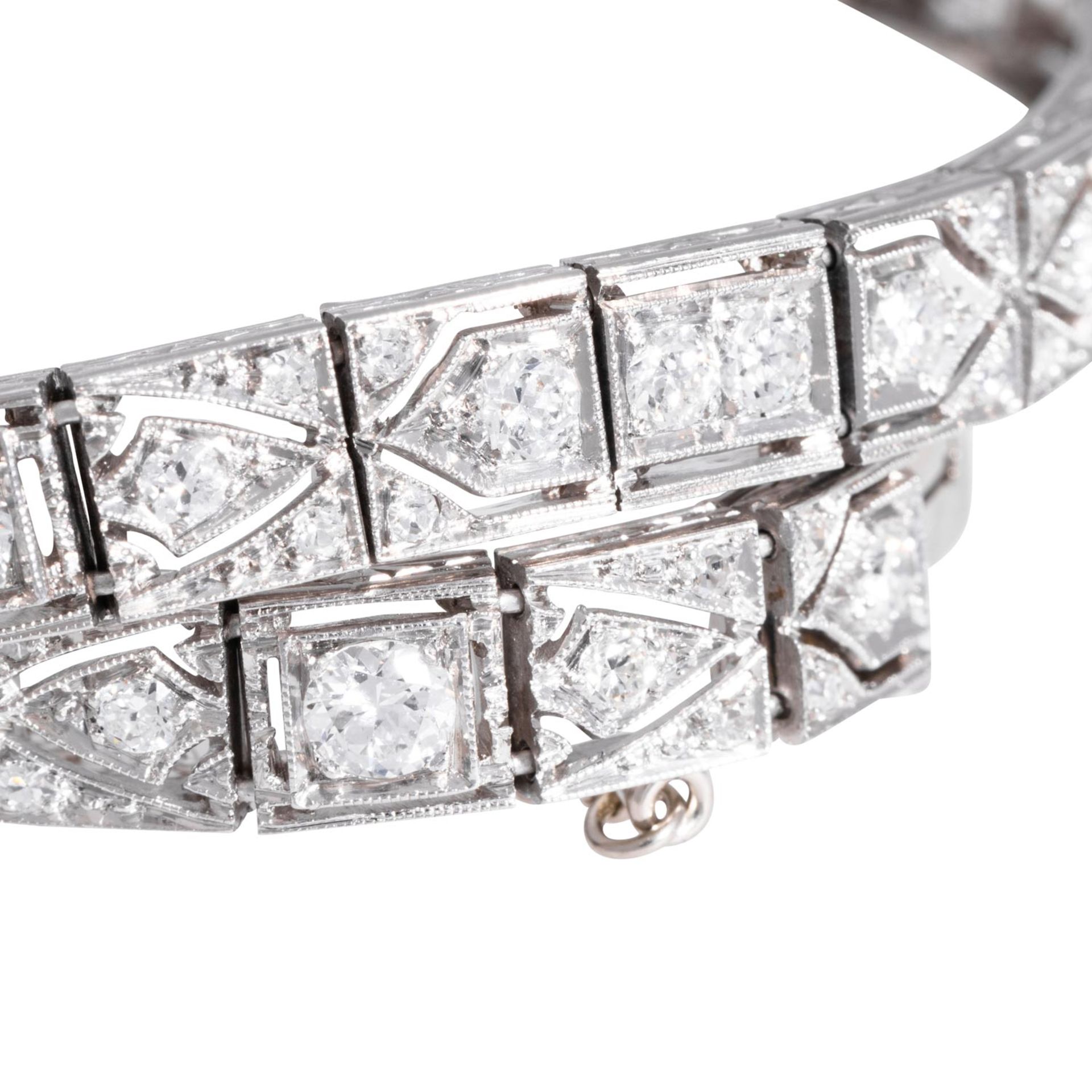 Art Déco Armband mit Diamanten von zus. ca. 2,5 ct,  - Bild 5 aus 5
