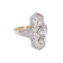 Ring mit 3 Diamanten zus. ca. 0,5 ct,