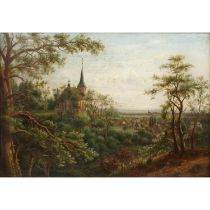 BERKHOUT, NICOLAUS (1813-1892), „Dorf Ingenheim mit Kirchansicht“,