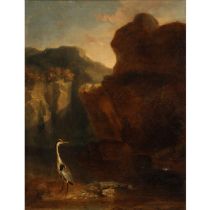 BRIDELL, FREDERICK LEE 1831-1863 (Nachfolge), „Felsschlucht mit Reiher“,
