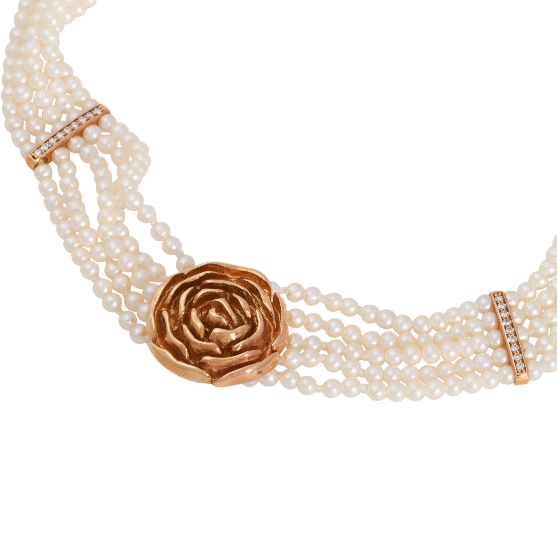 Collier "Rose" mit Mittelteil aus geschnittener Engelshautkoralle - Image 4 of 5