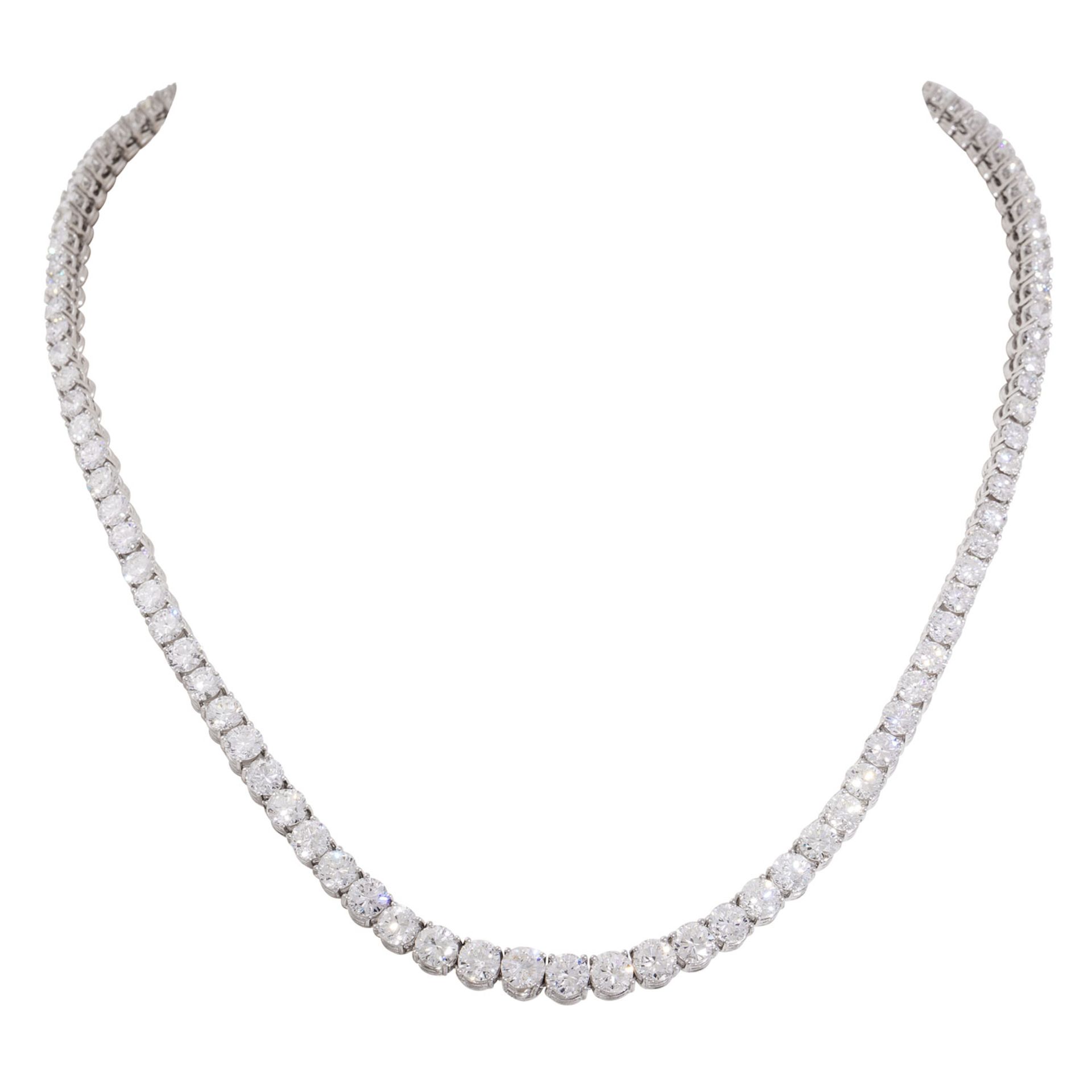 Klassisches Rivière Collier mit Brillanten von zus. ca. 17 ct,