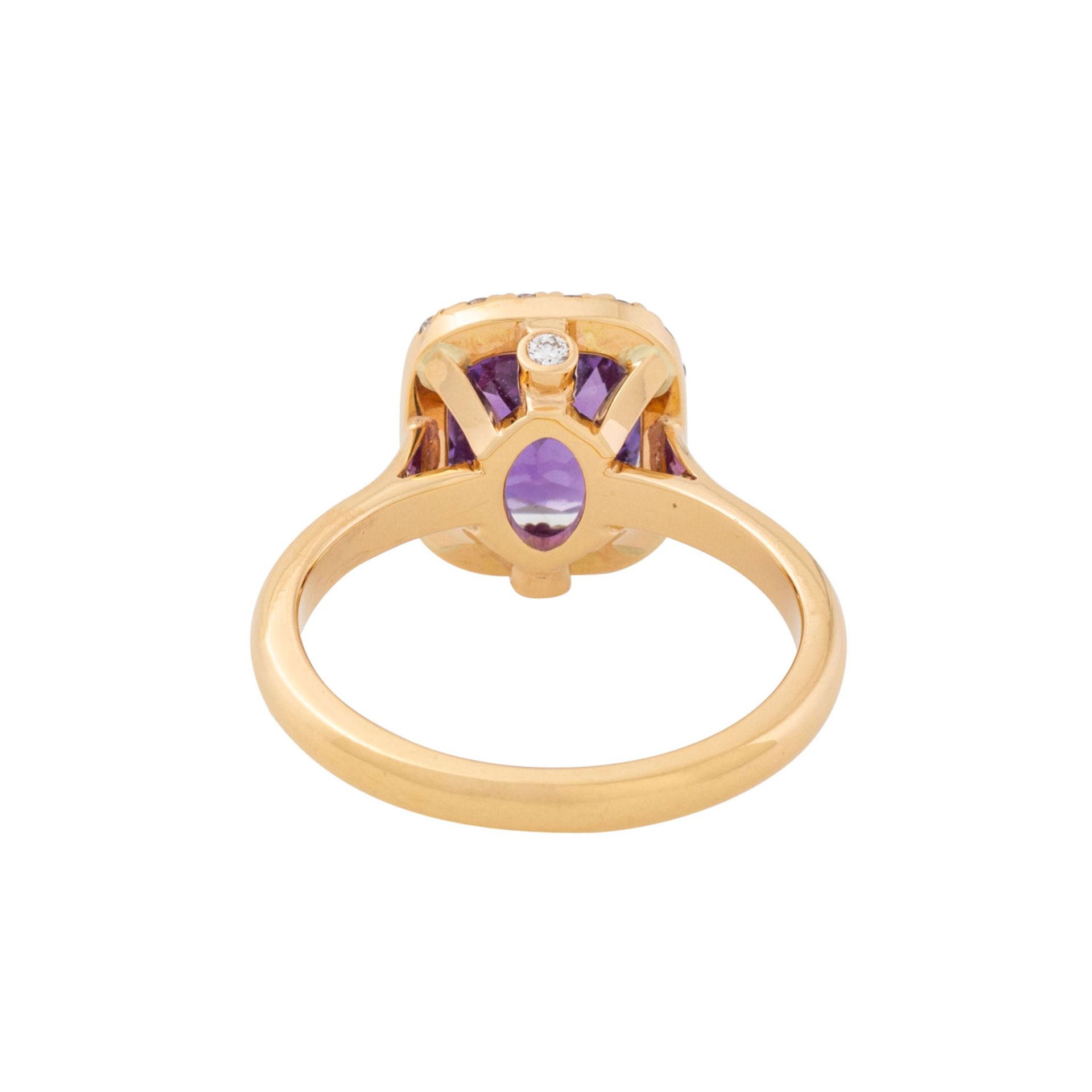 Ring mit feinem violettem Saphir, - Bild 3 aus 4