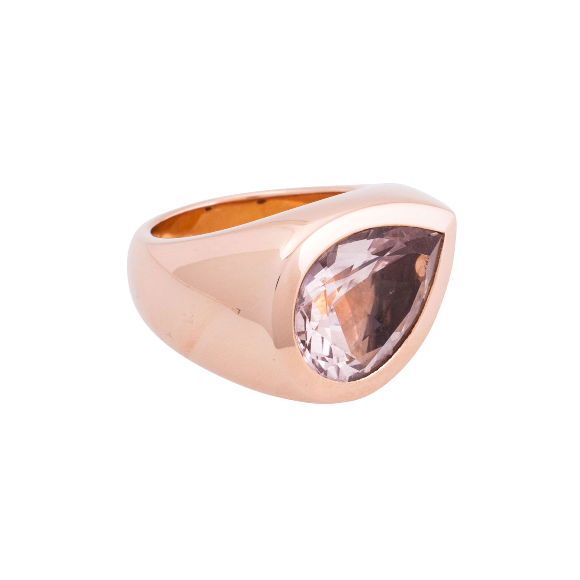 SCHEFFEL Ring mit Morganit in Tropfenform von ca. 5 ct,