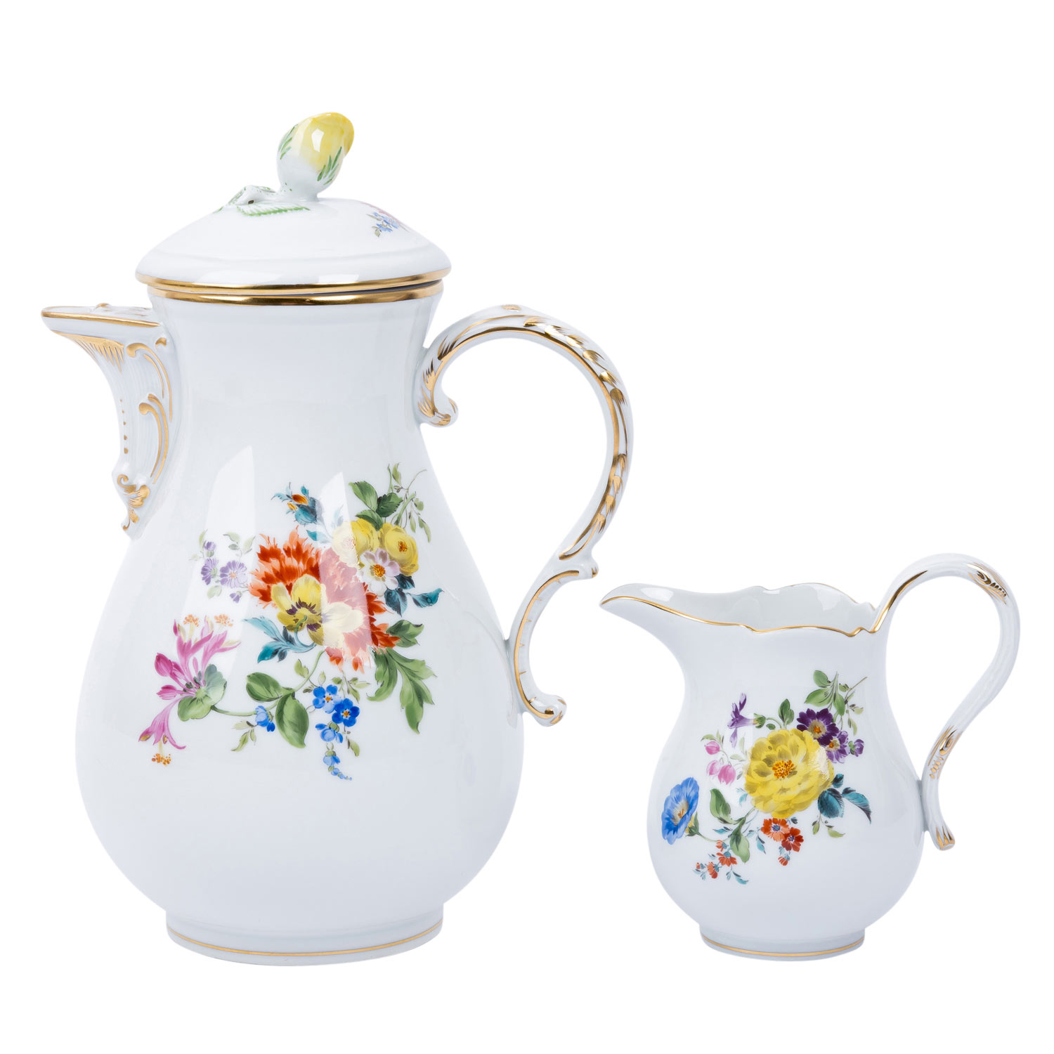 MEISSEN 21-tlg. Kaffeeservice 'Blumenmalerei', 1. Wahl, 20. Jh. - Image 3 of 6