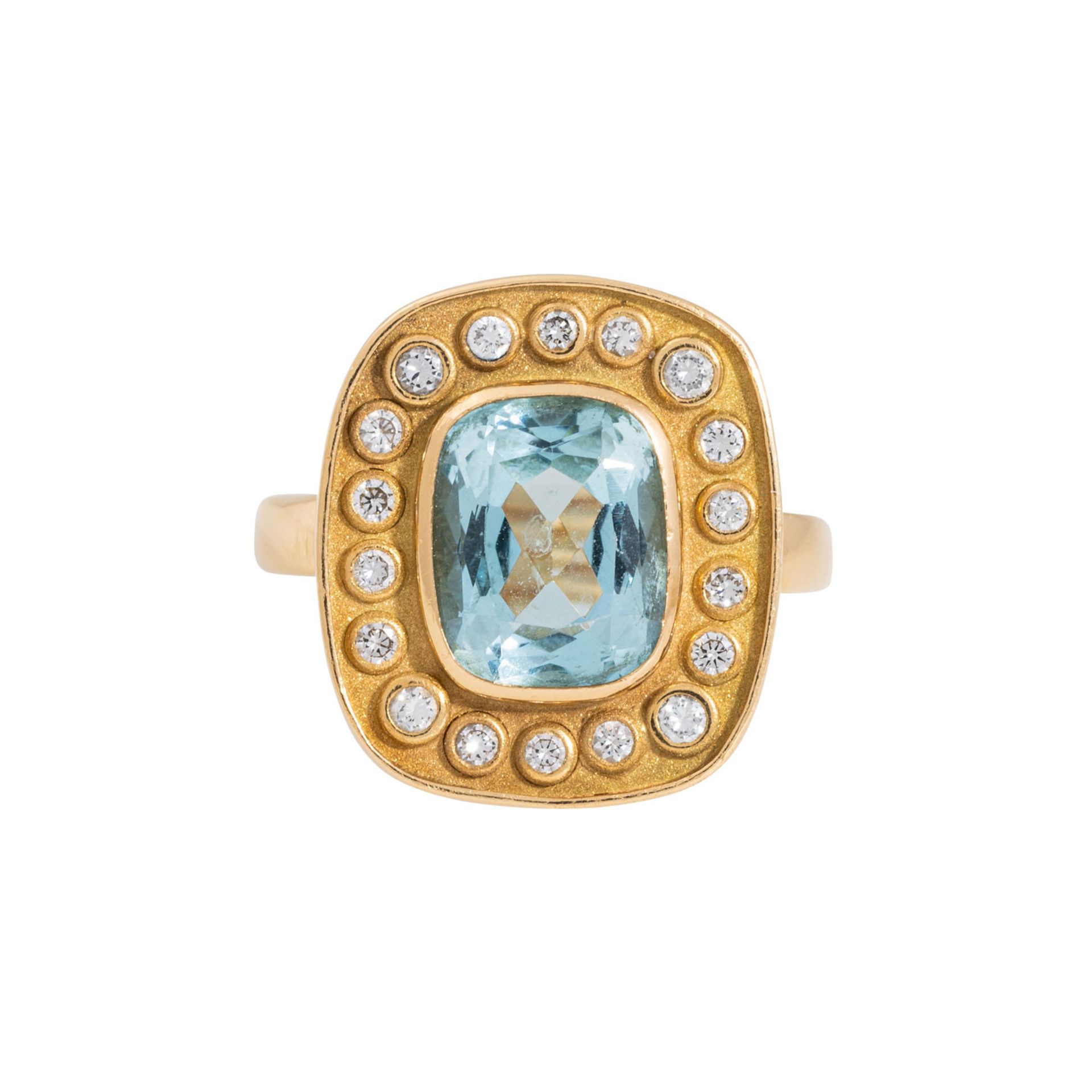 Ring mit Aquamarin und Brillanten - Image 2 of 4