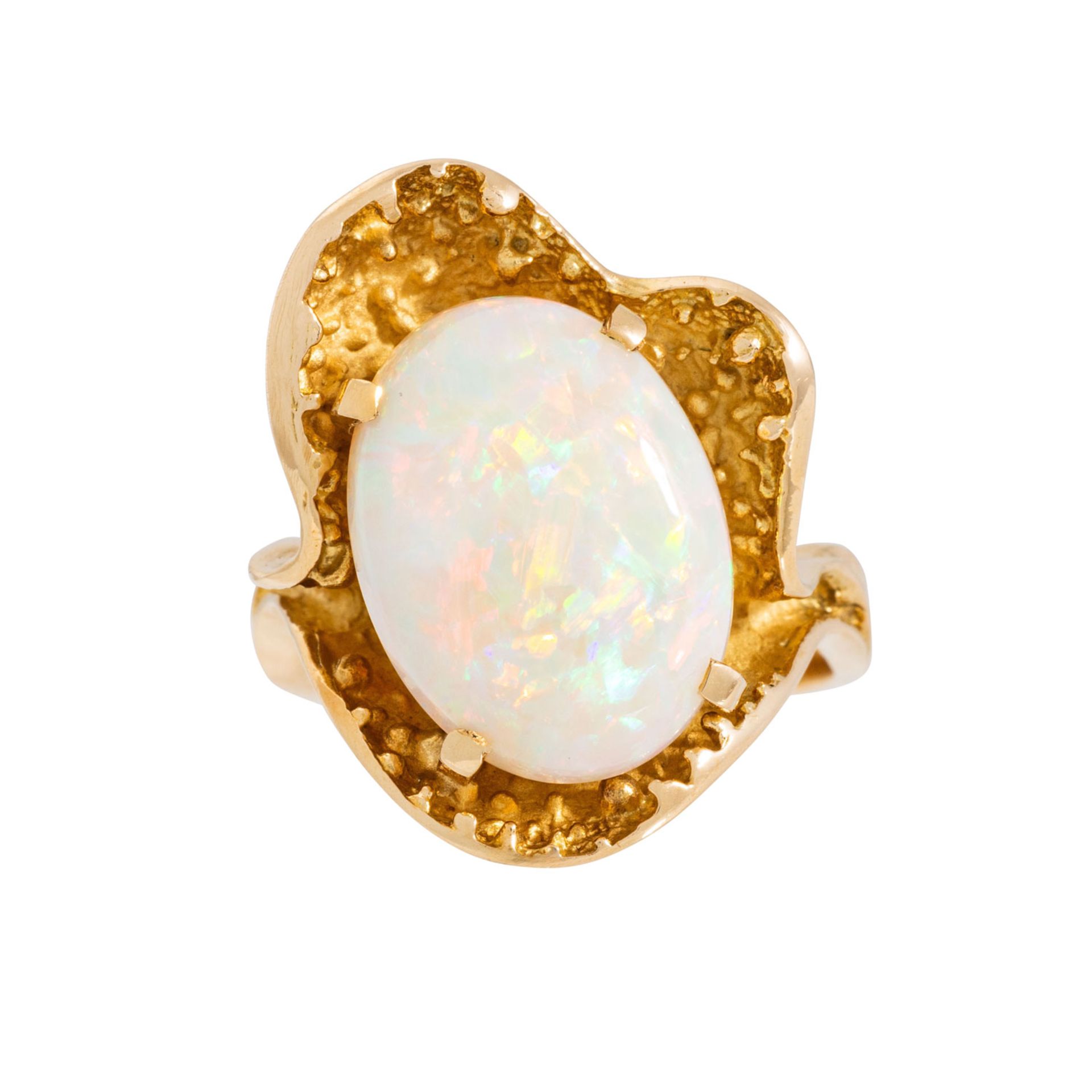 Ring mit feinem weißem Opal ca. 5 ct, - Bild 2 aus 4
