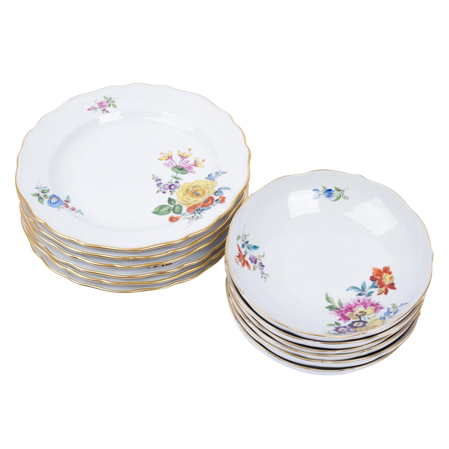 MEISSEN 21-tlg. Kaffeeservice 'Blumenmalerei', 1. Wahl, 20. Jh. - Image 4 of 6