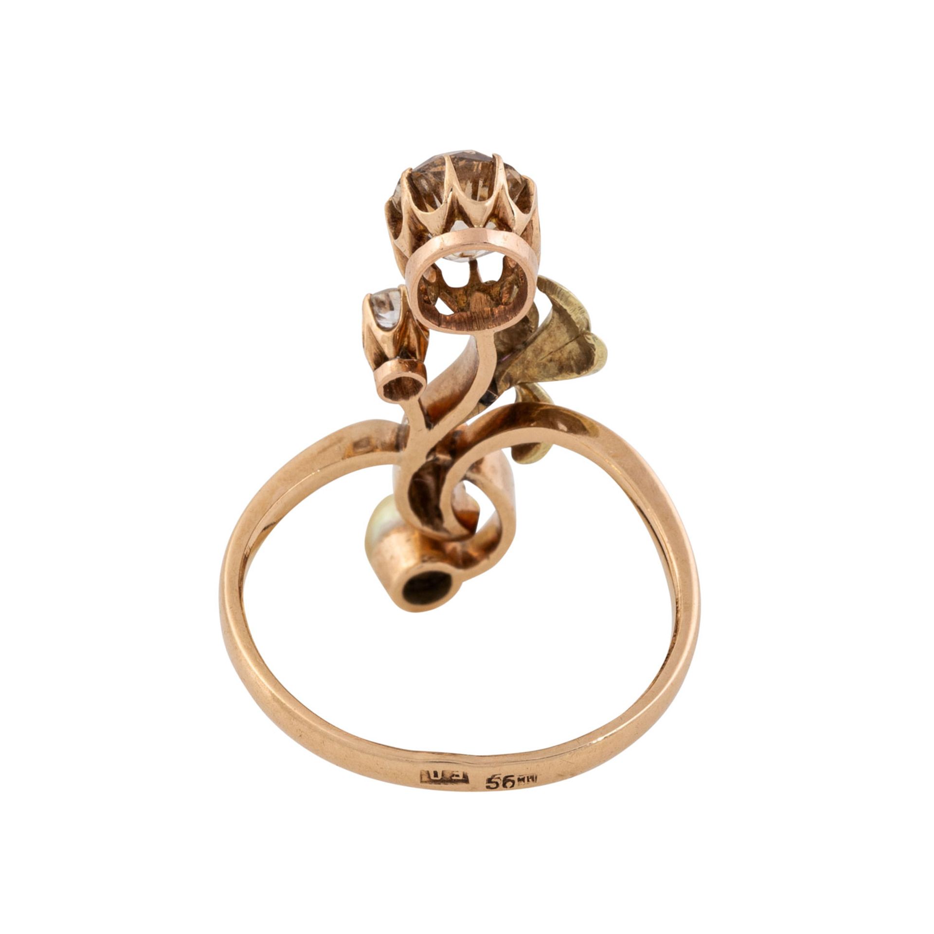 Jugendstil seltener Ring mit Altschliffdiamant von ca. 0,9 ct, - Image 3 of 4