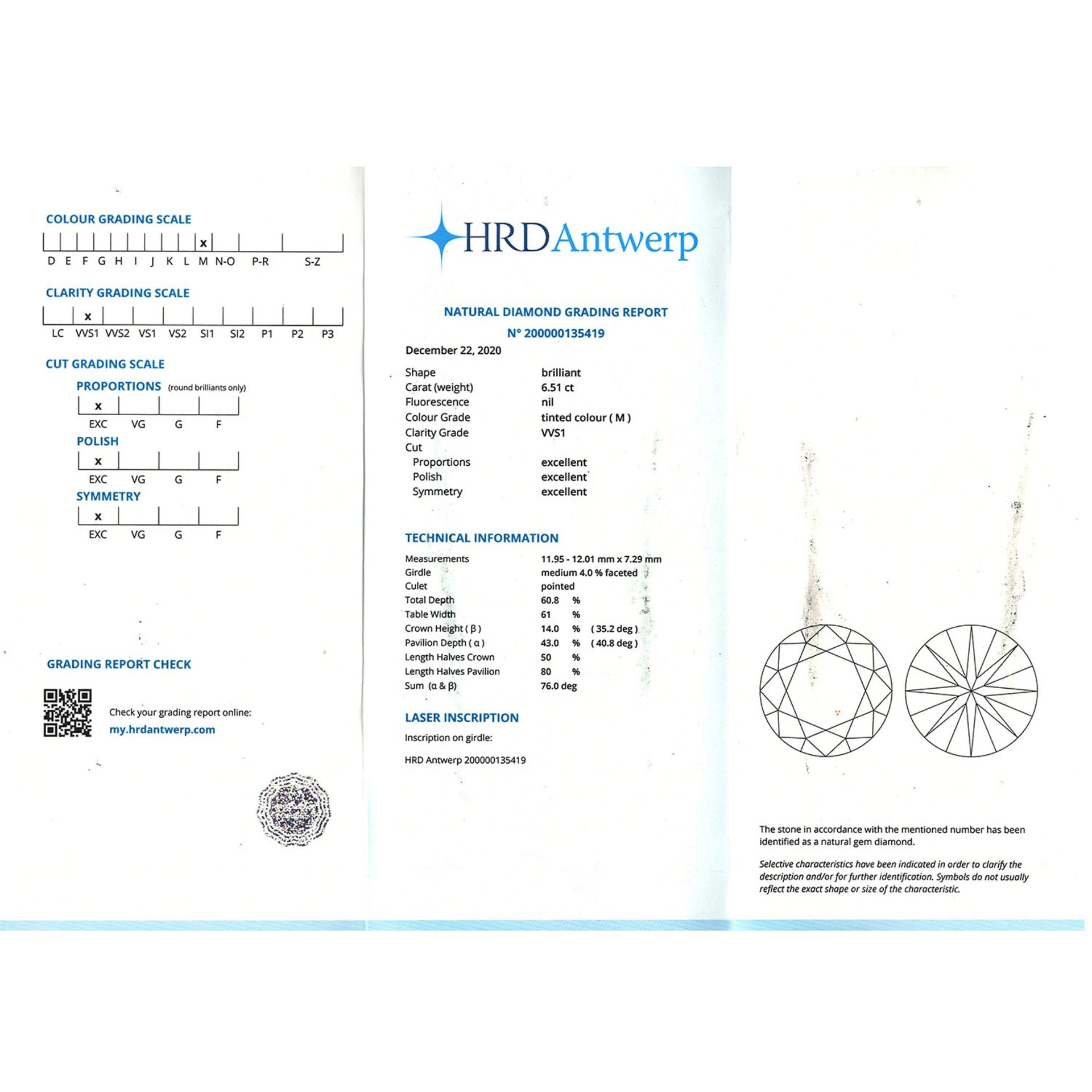 Auserlesener Solitäranhänger mit Brillant von 6,51 ct, - Bild 7 aus 7