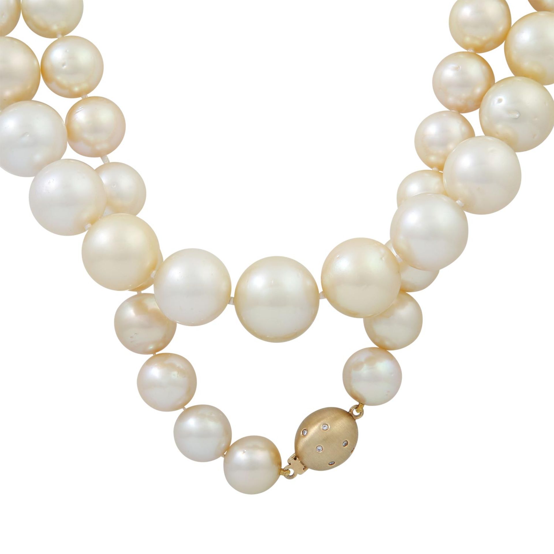 AUTORE Südsee-Perlenkette mit 89 feinen Perlen in zarten goldtönen, - Bild 2 aus 5