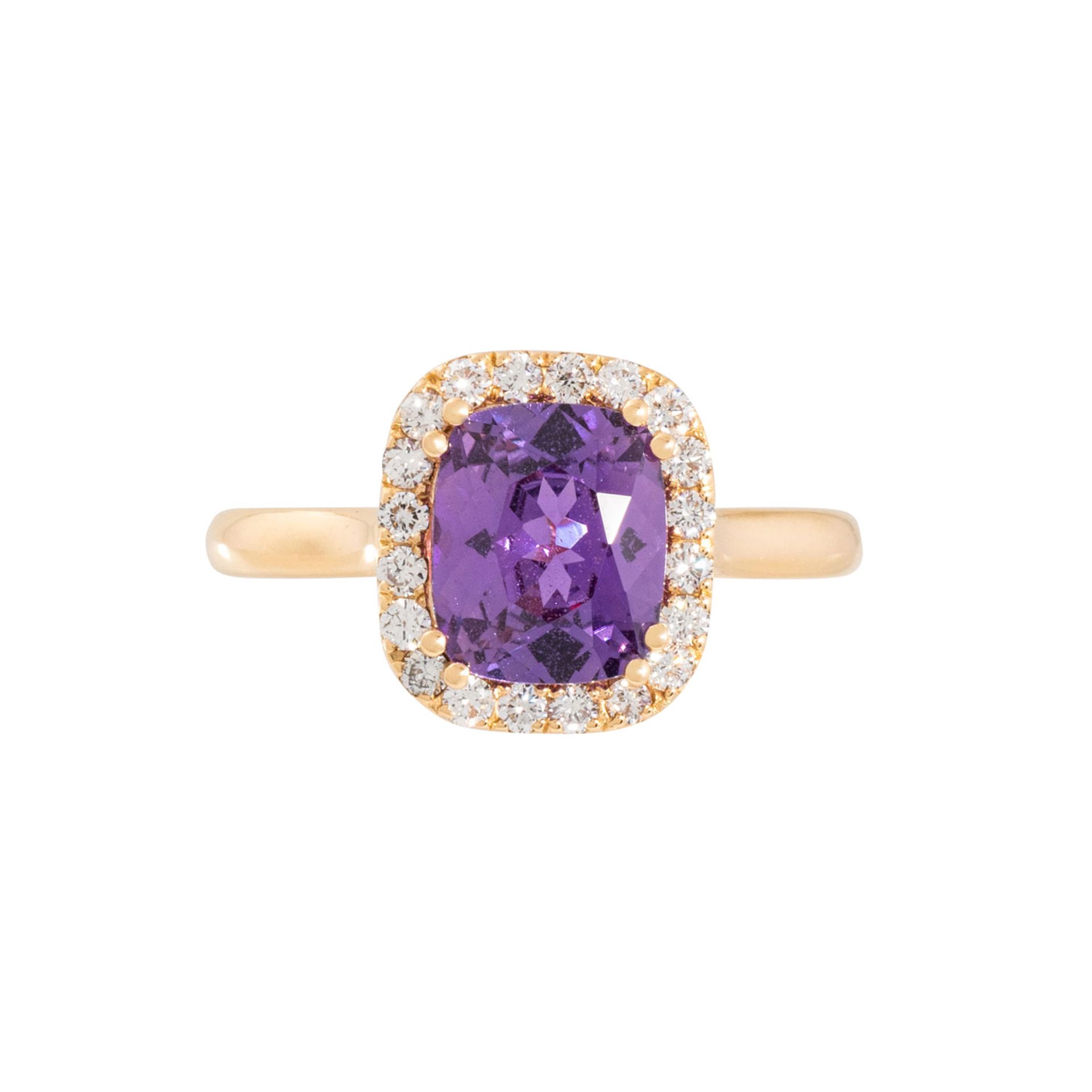 Ring mit feinem violettem Saphir, - Bild 2 aus 4