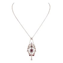 Victorianisches Collier mit Rubinen und Diamanten