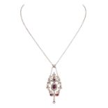 Victorianisches Collier mit Rubinen und Diamanten