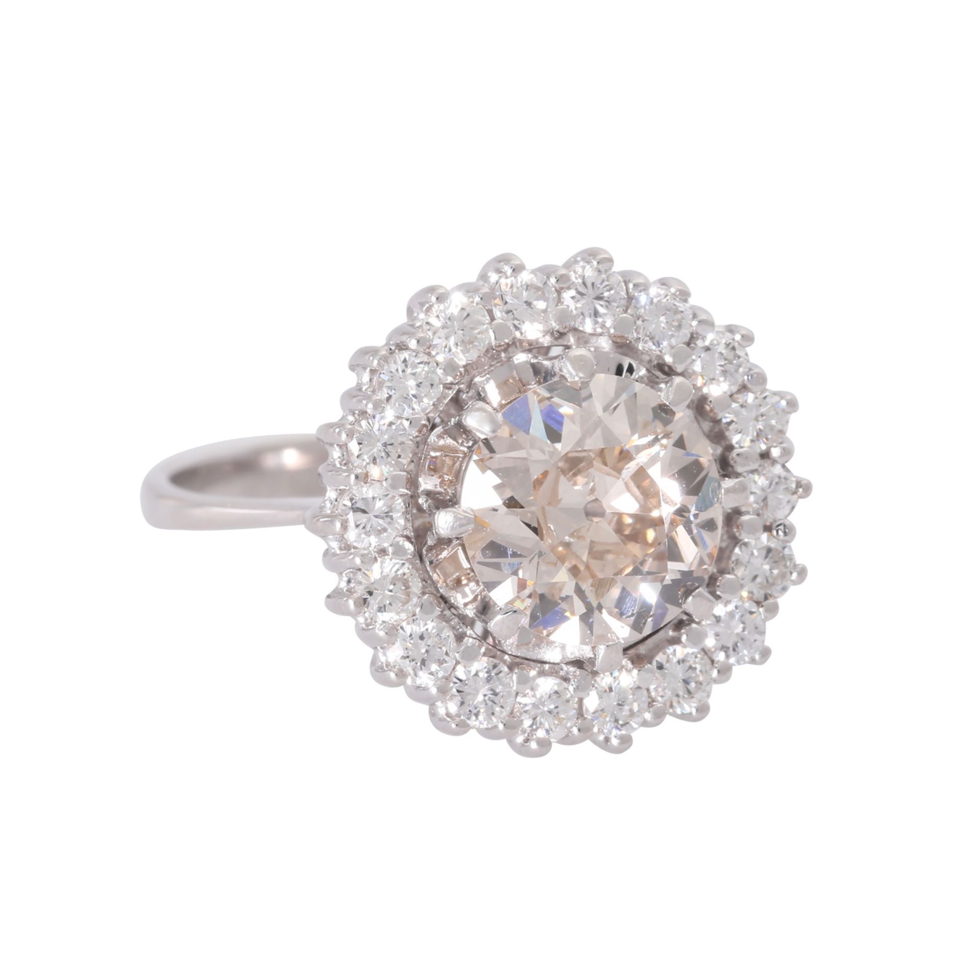 Ring mit Altschliffdiamant von 1,832 ct, GET (P-R) / P1,