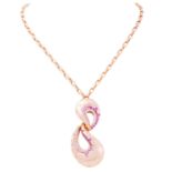 Collier mit pinkfarbenen Saphiren und Brillanten