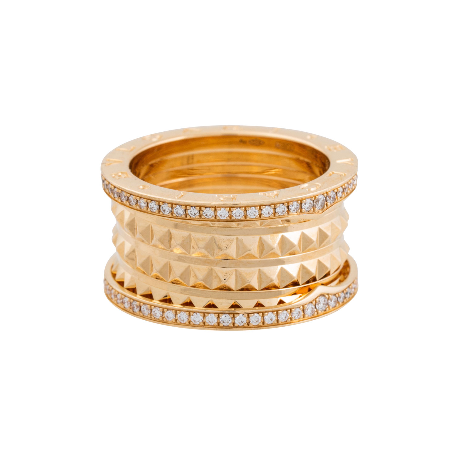 BULGARI Ring "B.zero1 Rock" 4-Band Ring mit Diamantpavé,