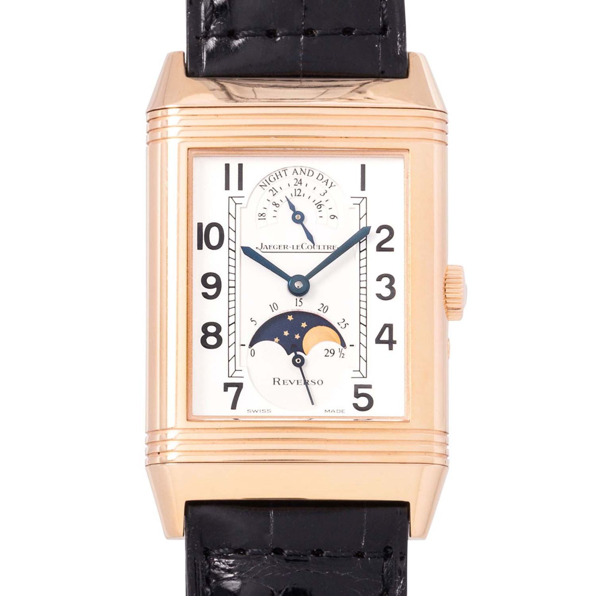 JAEGER-LeCOULTRE limitierte Reverso Night & Day "125 Jahre Wempe", Ref. 270.2.44. Full Set 2003.