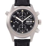 IWC Schaffhausen Neo-Vintage Fliegeruhr "Doppelchronograph" New Old Stock, Ref. IW3711. Aus 1993.