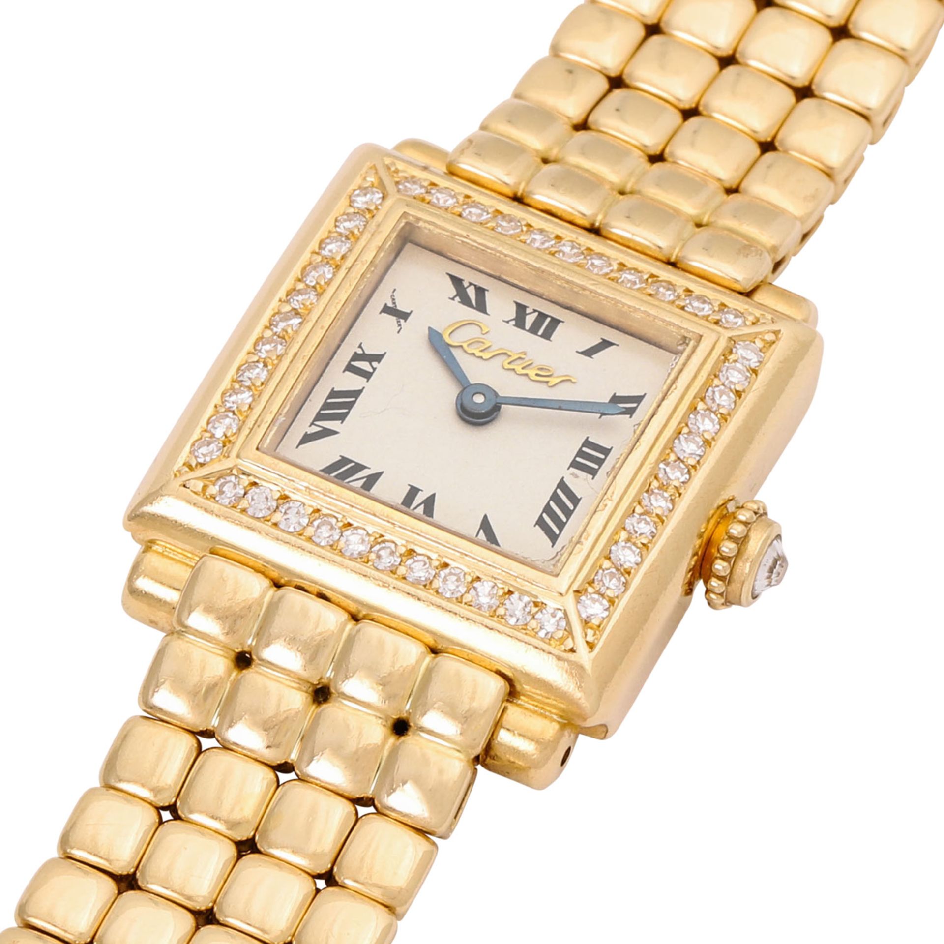 CARTIER seltene Neo-Vintage Trocadero Damen Armbanduhr, Ref. 66043. - Bild 5 aus 7