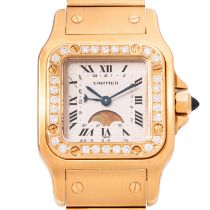 CARTIER Santos Galbee SM "Mondphase" Damenuhr, Ref. 819902. Ca. 1990er Jahre.