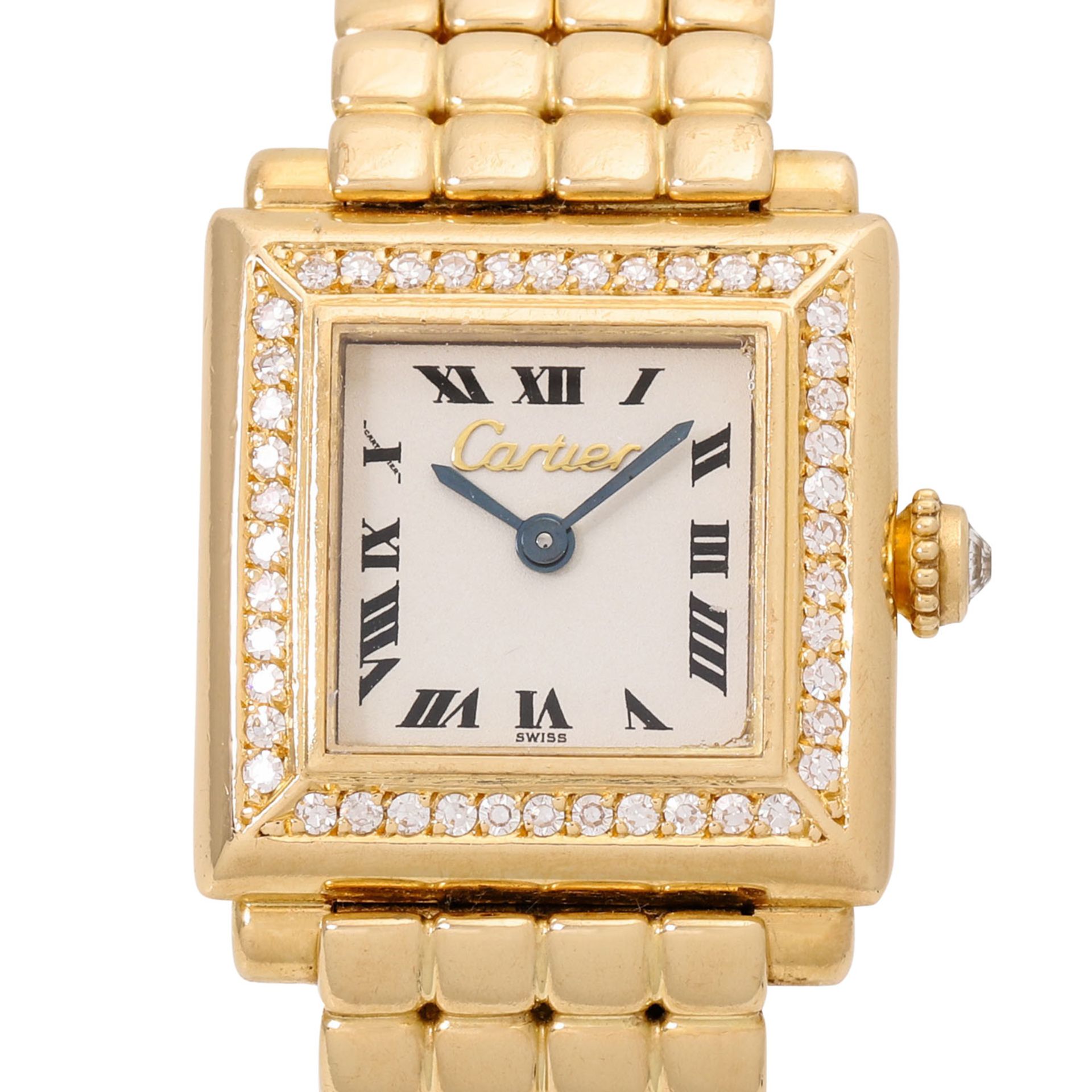 CARTIER seltene Neo-Vintage Trocadero Damen Armbanduhr, Ref. 66043.