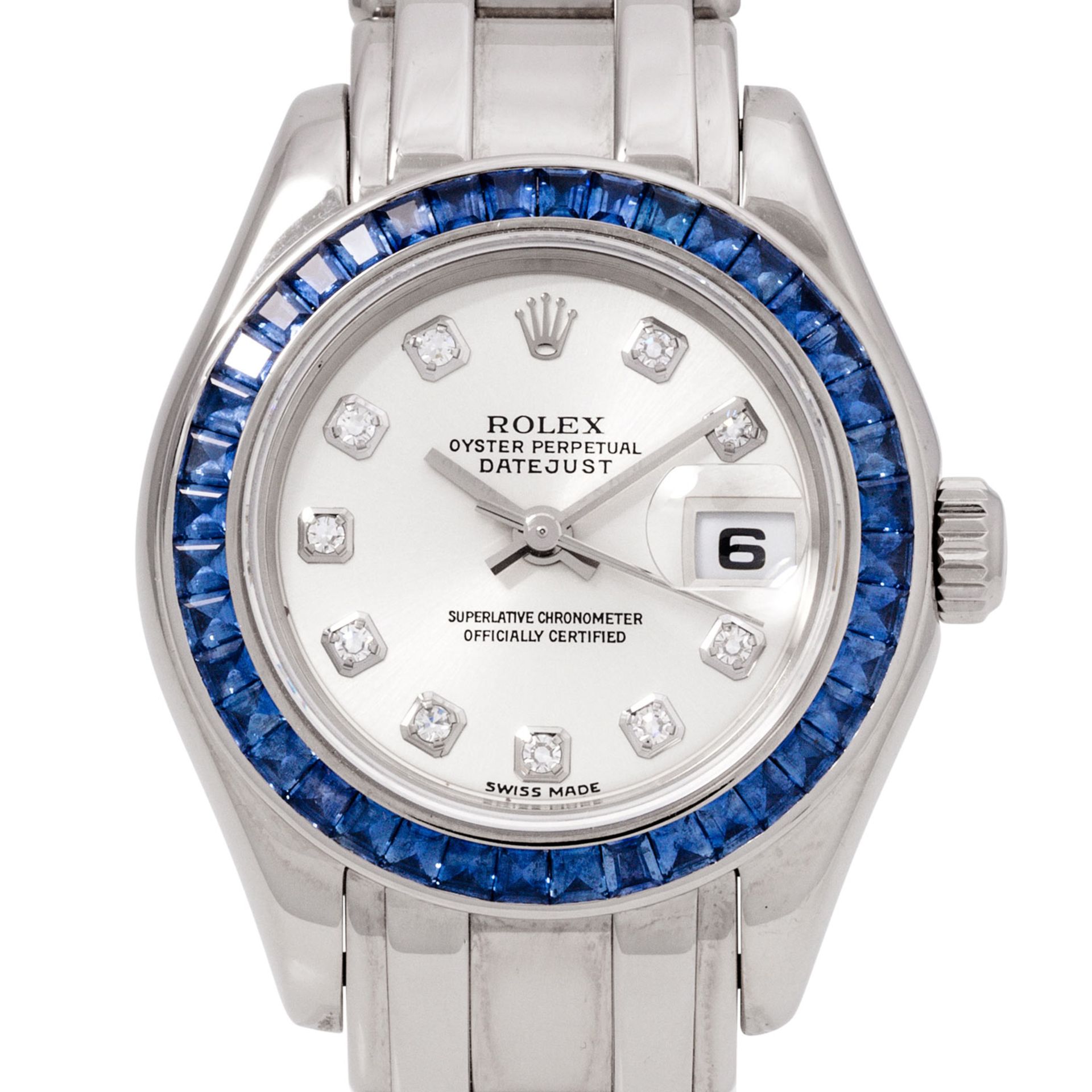 ROLEX Datejust 29 Pearlmaster "Saphir" Damenuhr, Ref. 80309.