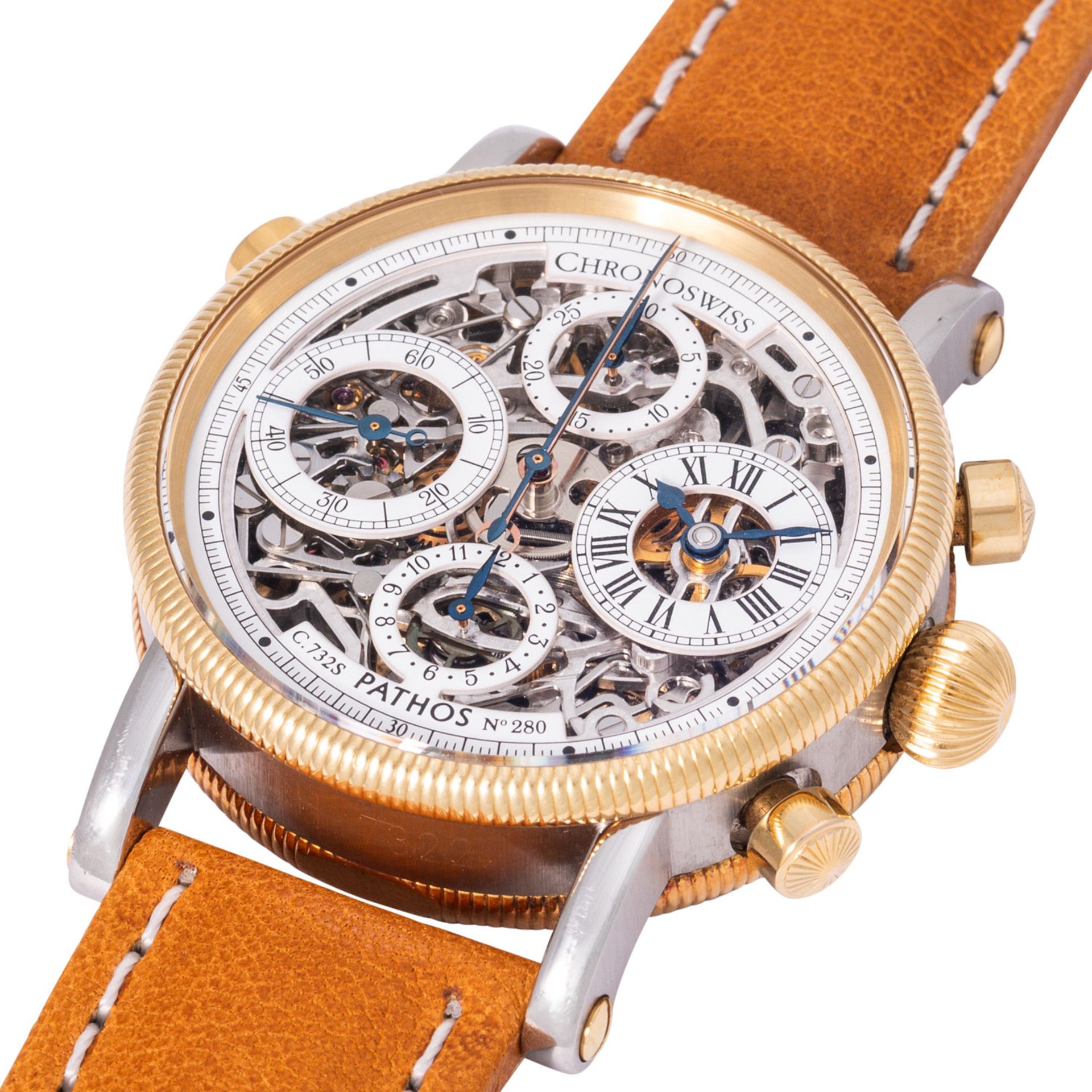 CHRONOSWISS "Pathos" skelettierter Rattrapante Chronograph, Ref. 7322R. - Image 5 of 10