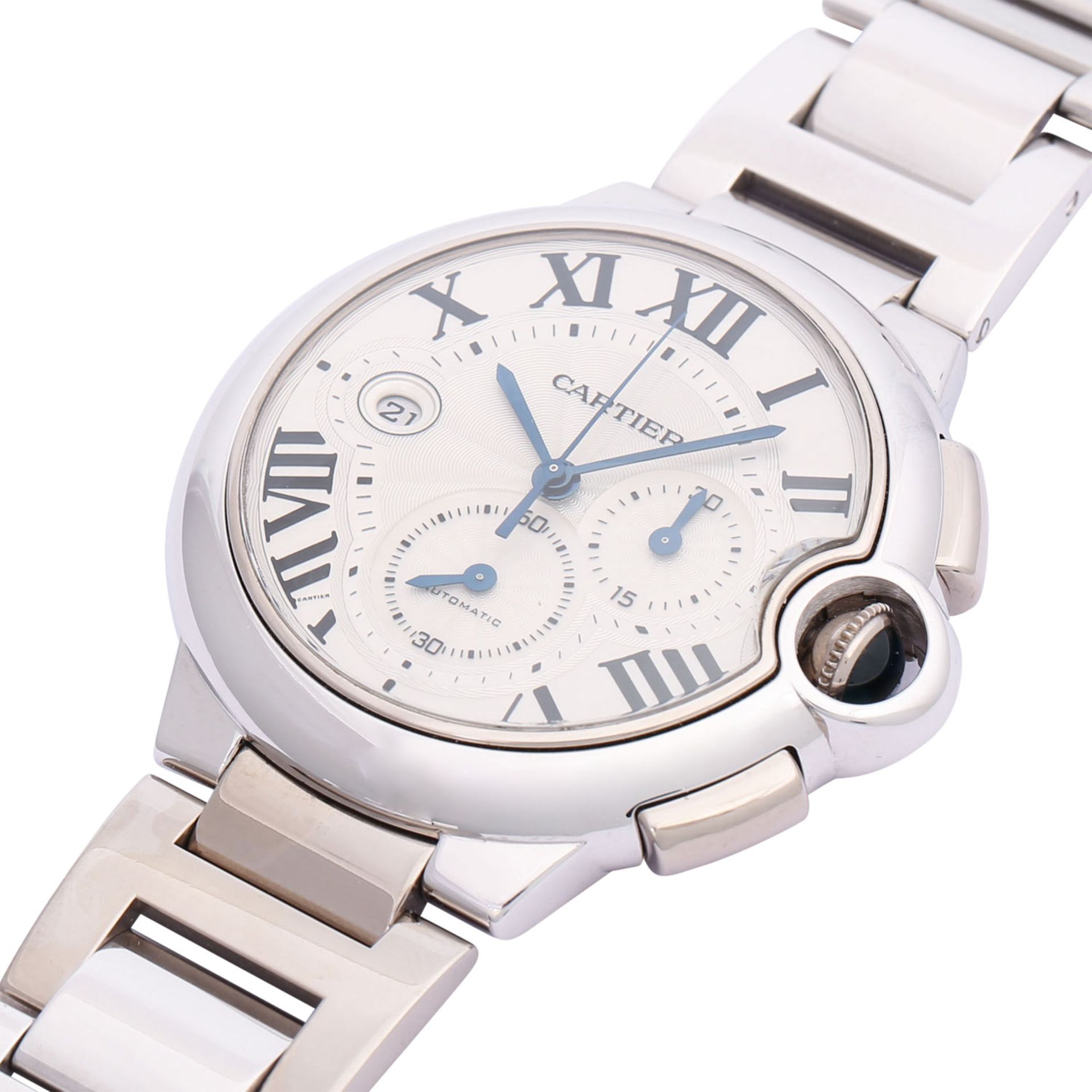 CARTIER Ballon Bleu Chronograph, Ref. 3195. Herrenarmbanduhr. - Bild 5 aus 9