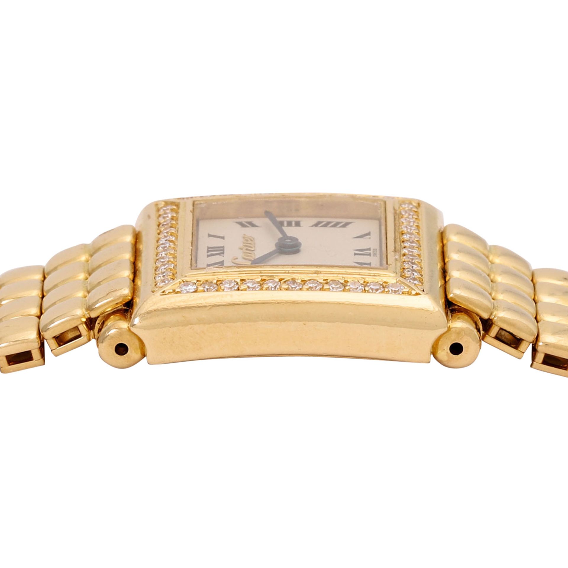 CARTIER seltene Neo-Vintage Trocadero Damen Armbanduhr, Ref. 66043. - Bild 4 aus 7