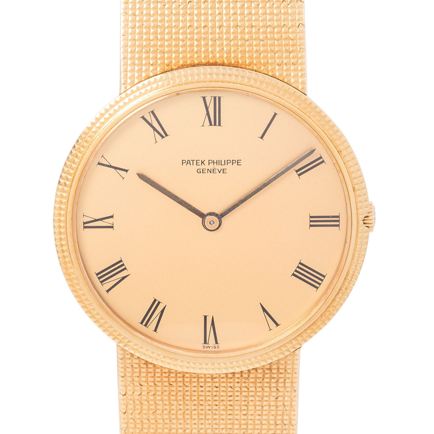 PATEK PHILIPPE Vintage Calatrava "Clous de Paris" Herrenuhr, Ref. 3758/001. Full Set 1986.