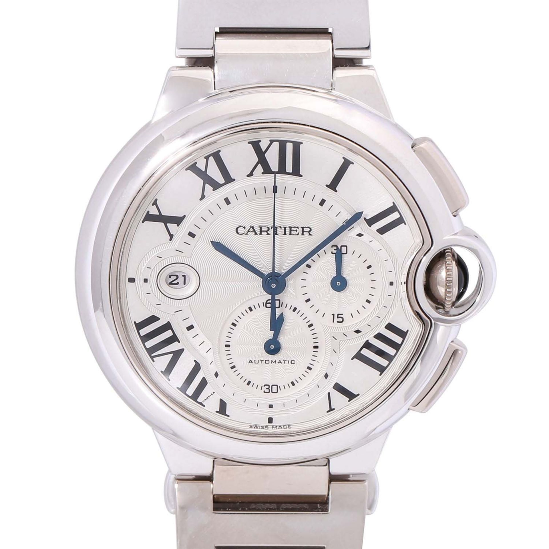 CARTIER Ballon Bleu Chronograph, Ref. 3195. Herrenarmbanduhr.