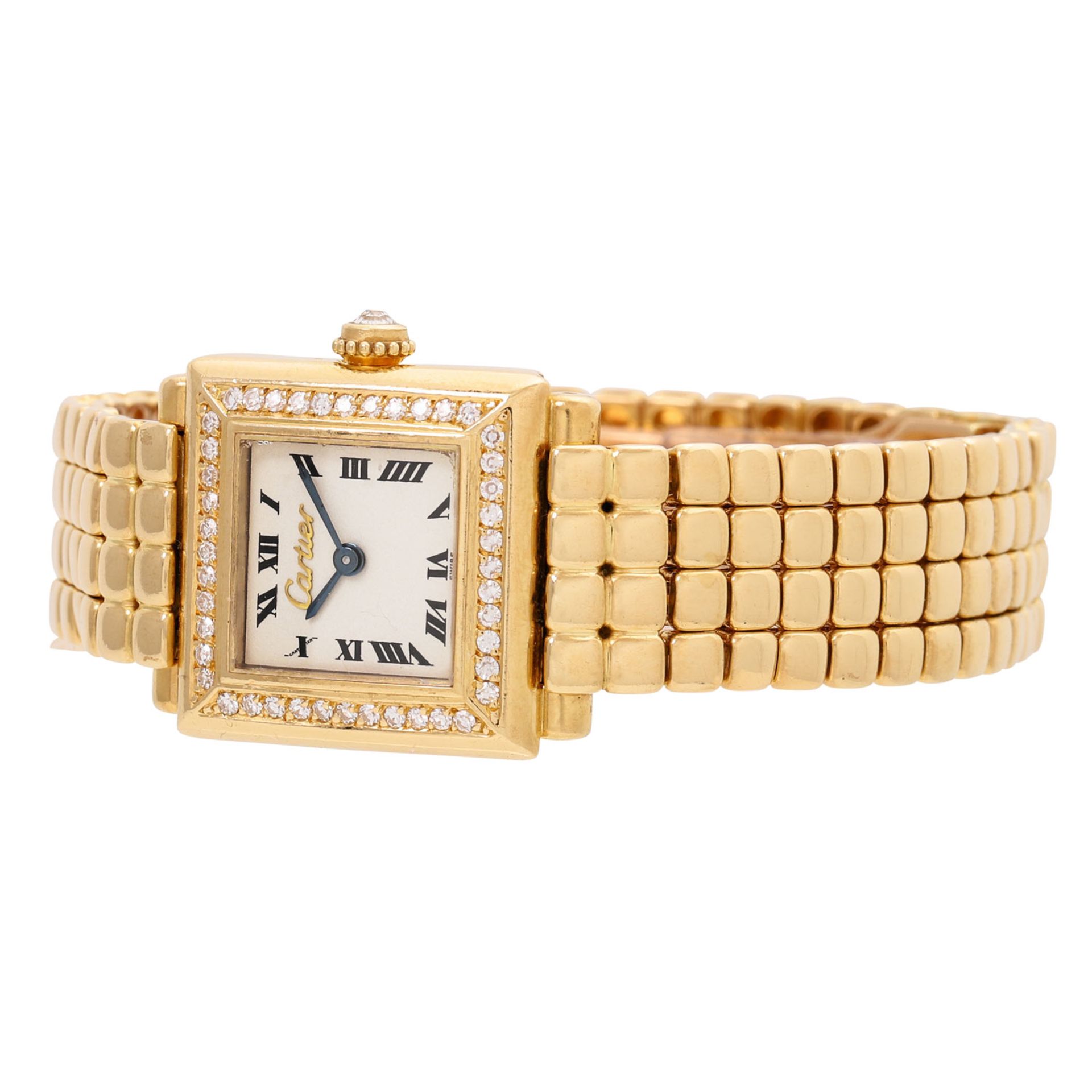 CARTIER seltene Neo-Vintage Trocadero Damen Armbanduhr, Ref. 66043. - Bild 6 aus 7