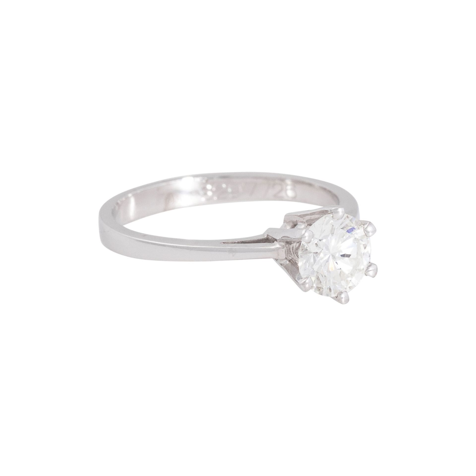 Solitärring mit Brillant von ca. 1,07 ct, 